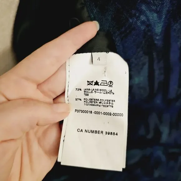 RARE Proenza Schouler Digital Print Jacquard Toggle Duffle Coat $2650 Sz 4 - Picture 9 of 10